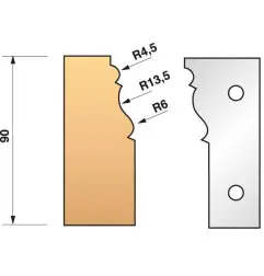 Jeu De 2 Fers Profiles N°301 Pour P.O. Ht.90Mm ref 955.301 Leman