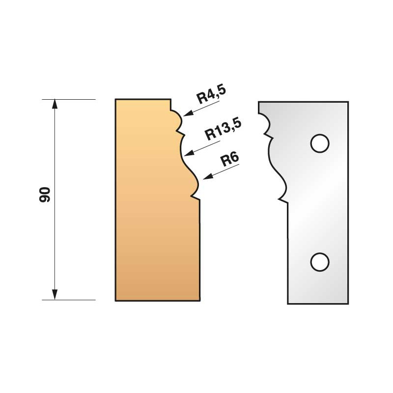 Jeu De 2 Fers Profiles N°301 Pour P.O. Ht.90Mm ref 955.301 Leman