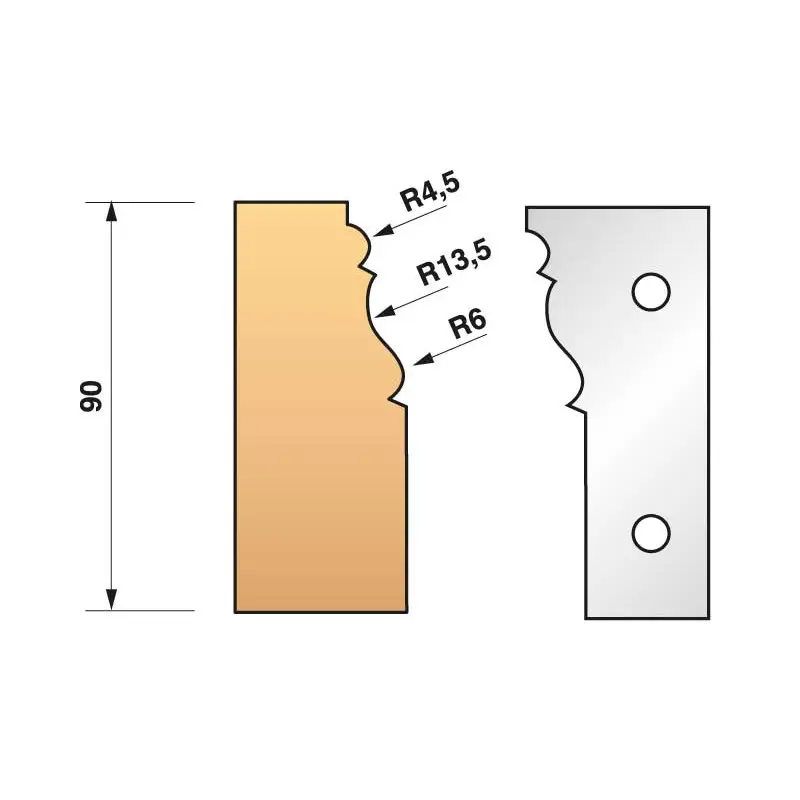 Jeu De 2 Fers Profiles N°301 Pour P.O. Ht.90Mm ref 955.301 Leman