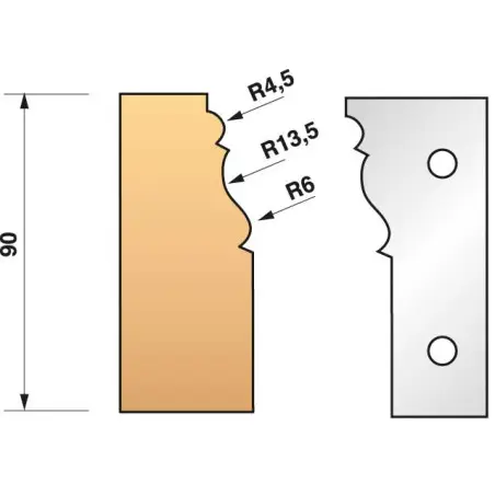 Jeu De 2 Fers Profiles N°301 Pour P.O. Ht.90Mm ref 955.301 Leman