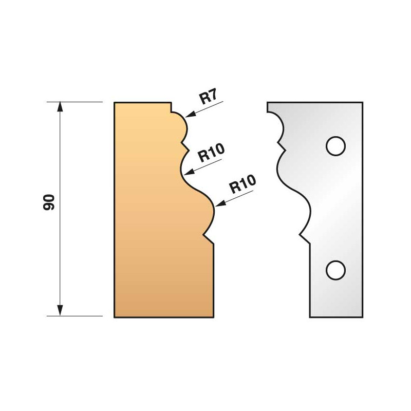 Jeu De 2 Fers Profiles N°302 Pour P.O. Ht.90Mm ref 955.302 Leman