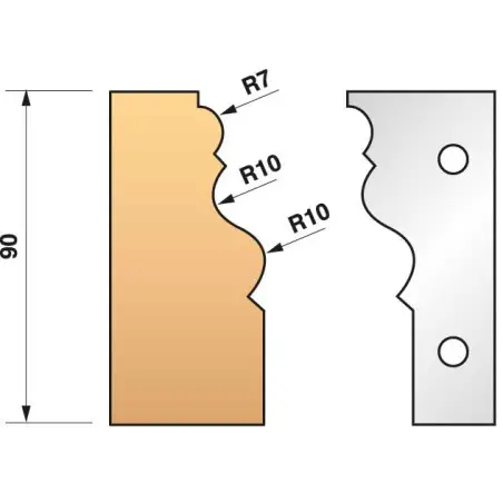 Jeu De 2 Fers Profiles N°302 Pour P.O. Ht.90Mm ref 955.302 Leman
