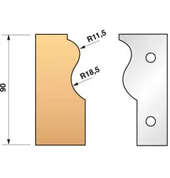 Jeu De 2 Fers Profiles N°303 Pour P.O. Ht.90Mm ref 955.303 Leman