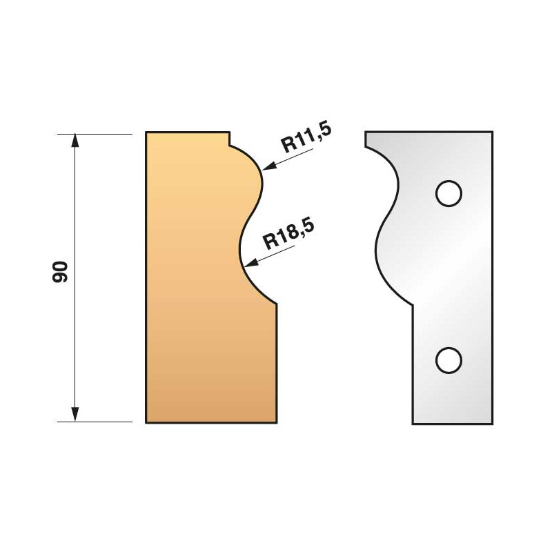 Jeu De 2 Fers Profiles N°303 Pour P.O. Ht.90Mm ref 955.303 Leman