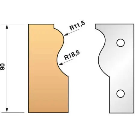 Jeu De 2 Fers Profiles N°303 Pour P.O. Ht.90Mm ref 955.303 Leman