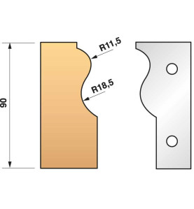 Jeu De 2 Fers Profiles N°303 Pour P.O. Ht.90Mm ref 955.303 Leman