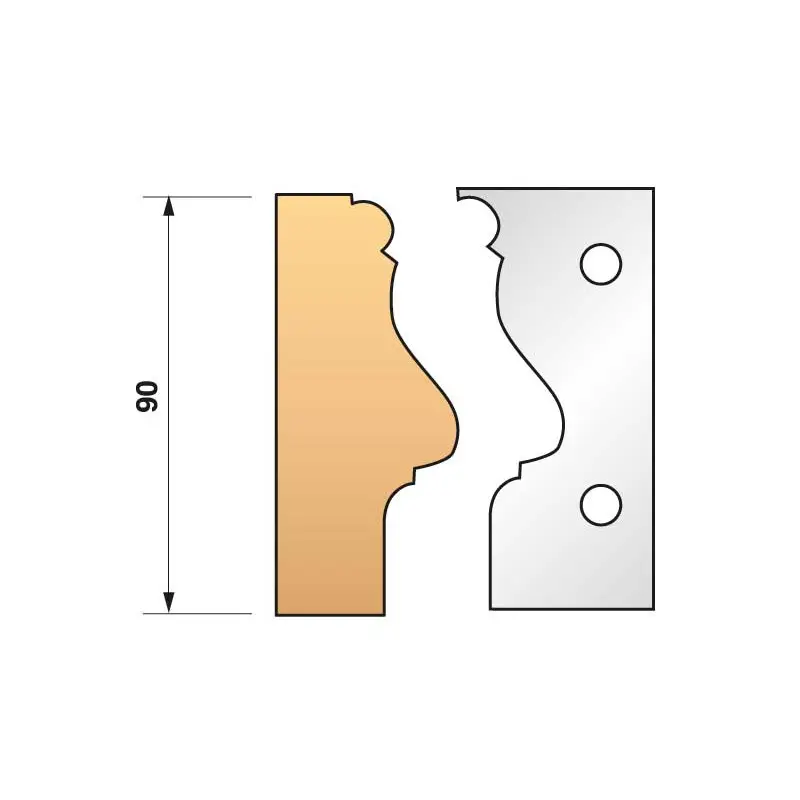 Jeu De 2 Fers Profiles N°304 Pour P.O. Ht.90Mm ref 955.304 Leman