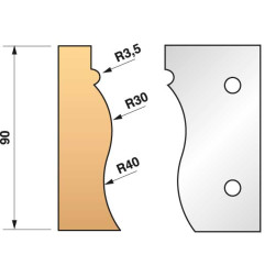 Jeu De 2 Fers Profiles N°322 Pour P.O. Ht.90Mm ref 955.322 Leman