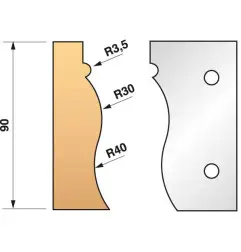 Jeu De 2 Fers Profiles N°322 Pour P.O. Ht.90Mm ref 955.322 Leman