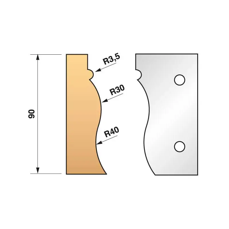 Jeu De 2 Fers Profiles N°322 Pour P.O. Ht.90Mm ref 955.322 Leman