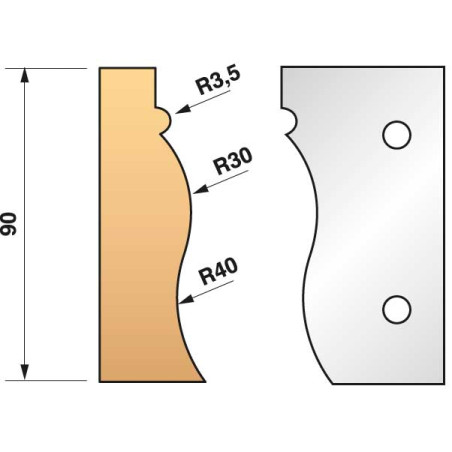 Jeu De 2 Fers Profiles N°322 Pour P.O. Ht.90Mm ref 955.322 Leman