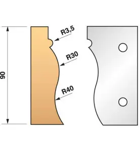Jeu De 2 Fers Profiles N°322 Pour P.O. Ht.90Mm ref 955.322 Leman