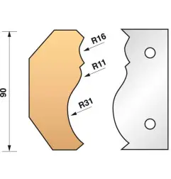 Jeu De 2 Fers Profiles N°351 Pour P.O. Ht.90Mm ref 955.351 Leman