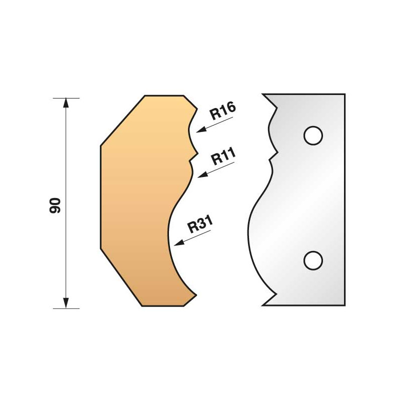Jeu De 2 Fers Profiles N°351 Pour P.O. Ht.90Mm ref 955.351 Leman