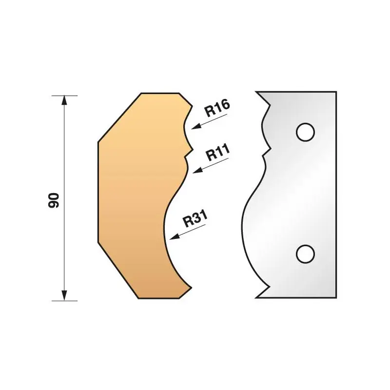 Jeu De 2 Fers Profiles N°351 Pour P.O. Ht.90Mm ref 955.351 Leman