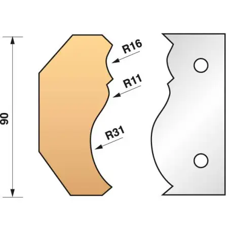Jeu De 2 Fers Profiles N°351 Pour P.O. Ht.90Mm ref 955.351 Leman