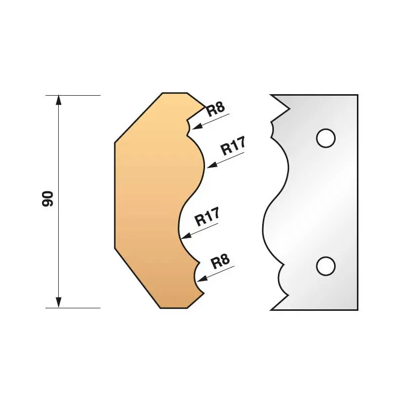 Jeu De 2 Fers Profiles N°352 Pour P.O. Ht.90Mm ref 955.352 Leman