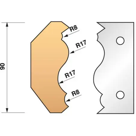 Jeu De 2 Fers Profiles N°352 Pour P.O. Ht.90Mm ref 955.352 Leman