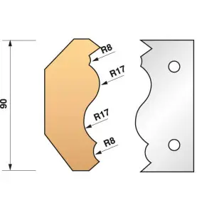 Jeu De 2 Fers Profiles N°352 Pour P.O. Ht.90Mm ref 955.352 Leman