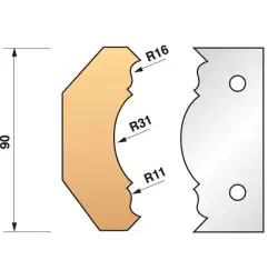 Jeu De 2 Fers Profiles N°353 Pour P.O. Ht.90Mm ref 955.353 Leman