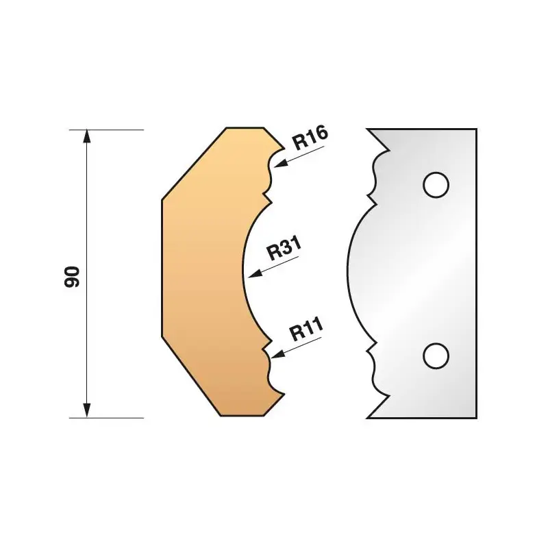 Jeu De 2 Fers Profiles N°353 Pour P.O. Ht.90Mm ref 955.353 Leman