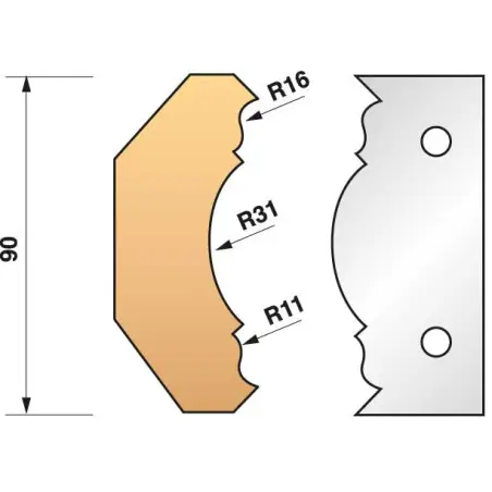 Jeu De 2 Fers Profiles N°353 Pour P.O. Ht.90Mm ref 955.353 Leman
