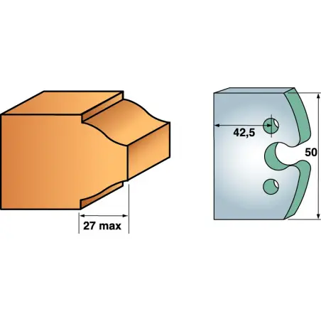 Jeu De 2 Contre-Fers Profiles Ht.50Mm N°293 ref 856.293 Leman