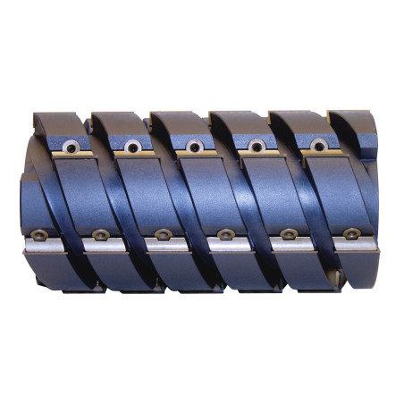 P.O. A Raboter Helicoidal D125Xht.140Xal.40 Z18 Coupe Progressive, Plaquettes Angles Tronqués ref 990.9.125.40.14 Leman