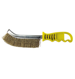 Vente de BROSSE MANUELLE DEMI-LUNE 265x140x25 FIL 0.30 LAITON ondulé Leman, numéro 9392 / mn_740.246 à 6,24 €HT soit 7,49 €TTC.