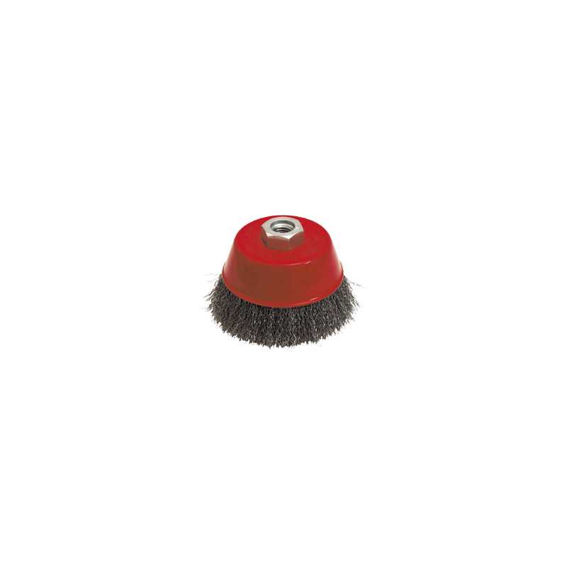 Brosse Conique D.60 M14 Fil 0.30 Acier Ondule ref 540.060 Leman