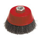 Brosse Conique D.80 M14 Fil 0.30 Acier Ondule ref 540.080 Leman