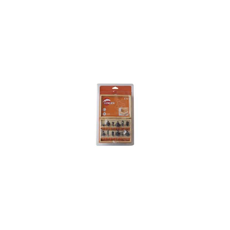 Coffret 12 Meches Assorties Carbure Defonceuse Q8 ref 418.700.12 Leman
