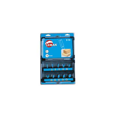 Vente de COFFRET 10 Méches de défonceuse carbure D.8 à 25 Queue 8 mm Leman, numéro 9523 / mn_428.700.10 à 42,91 €HT soit 51,49 €