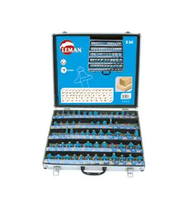 Vente de COFFRET 66 Méches de défonceuse carbure assorties Queue 8 mm Leman, numéro 9526 / mn_428.700.66 à 160,41 €HT soit 192,4