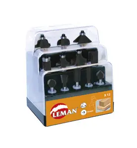 Coffret 12 Meches Assorties Carbure Defonceuse Q8 ref 7100.712 Leman