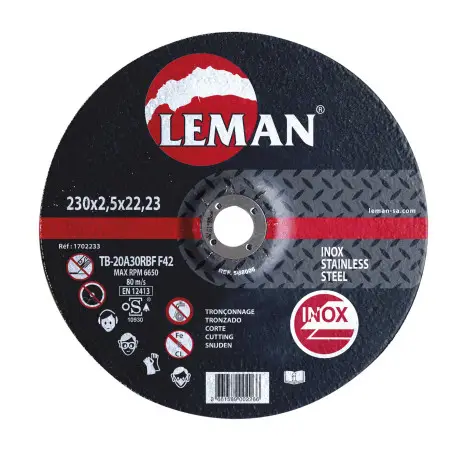 Disque Tronconnage Inox 115X1.0X22.23 F41 ref 1701110 Leman