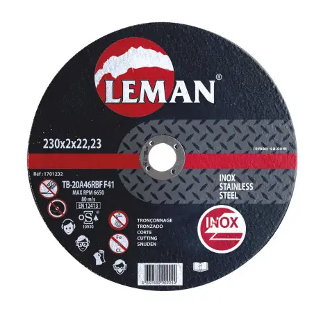 Disque Tronconnage Inox 230X2.0X22.23 F41 ref 1701232 Leman