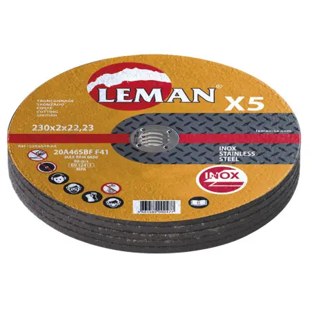 Disque Tronconnage Inox 230X2.0X22.23 Lot De 5 F41 ref 2302049.05 Leman