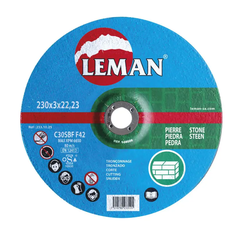 Disque Tronconnage Materiaux 115X3.0X22.23 F42 ref 113.10.25 Leman