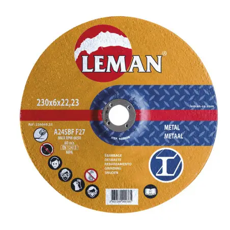 Disque Ebarbage Metal 115 Ep. 6.0 X22.23 F27 ref 116049.25 Leman