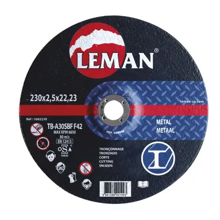 Disque Tronconnage Metal 115X2.5X22.23 F42 ref 1602115 Leman