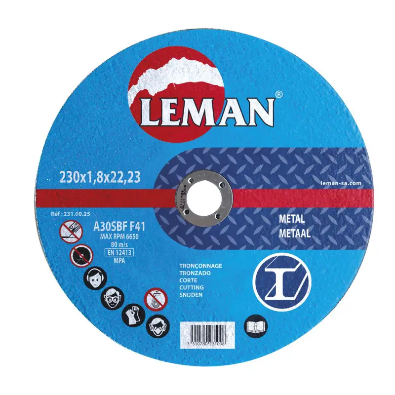 Disque Tronconnage Metal 230X1.8X22.23 F41 ref 231.00.25 Leman