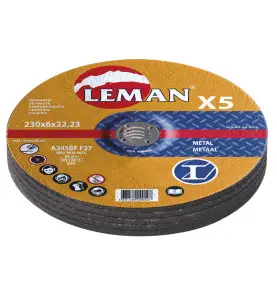 Disque Ebarbage Metal 230 Ep6.0 X22.23 F27 Lot De 5 ref 236049.05 Leman