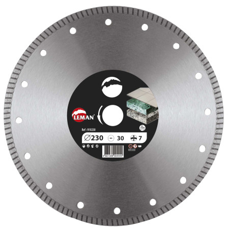 Disque Diam Jc Gres Cer 230 X 30/25.4/22.23 Ht7 Jante Continue ref 910230 Leman