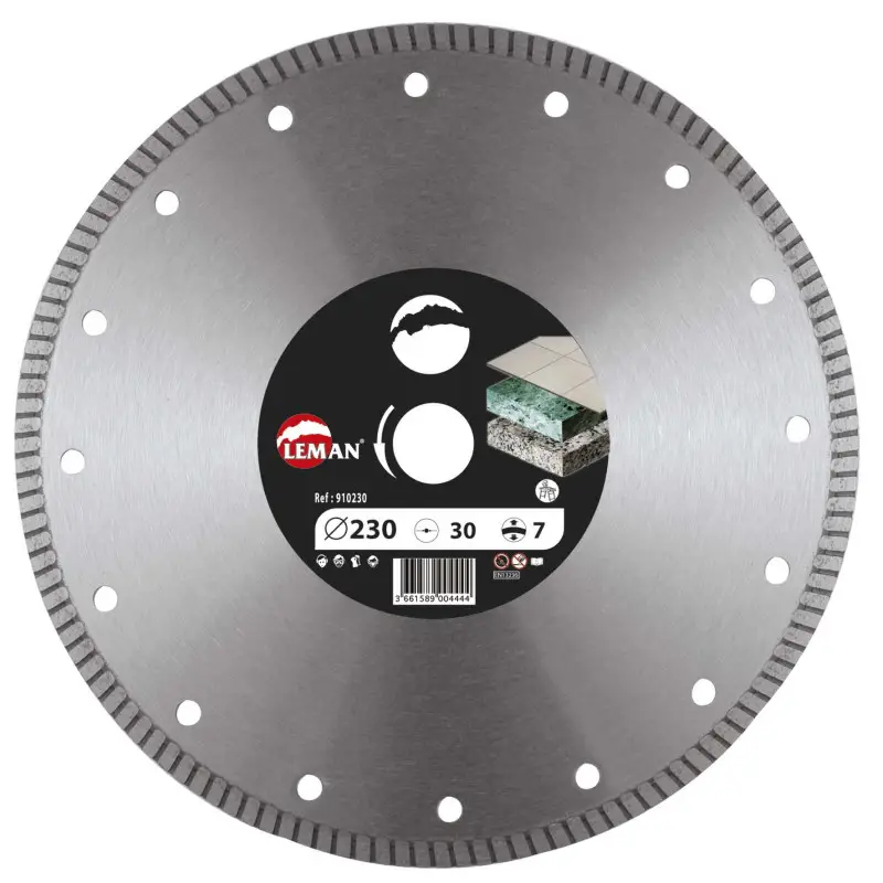 Disque Diam Jc Gres Cer 350X30/25.4 Ht7 Jante Continue ref 910350 Leman