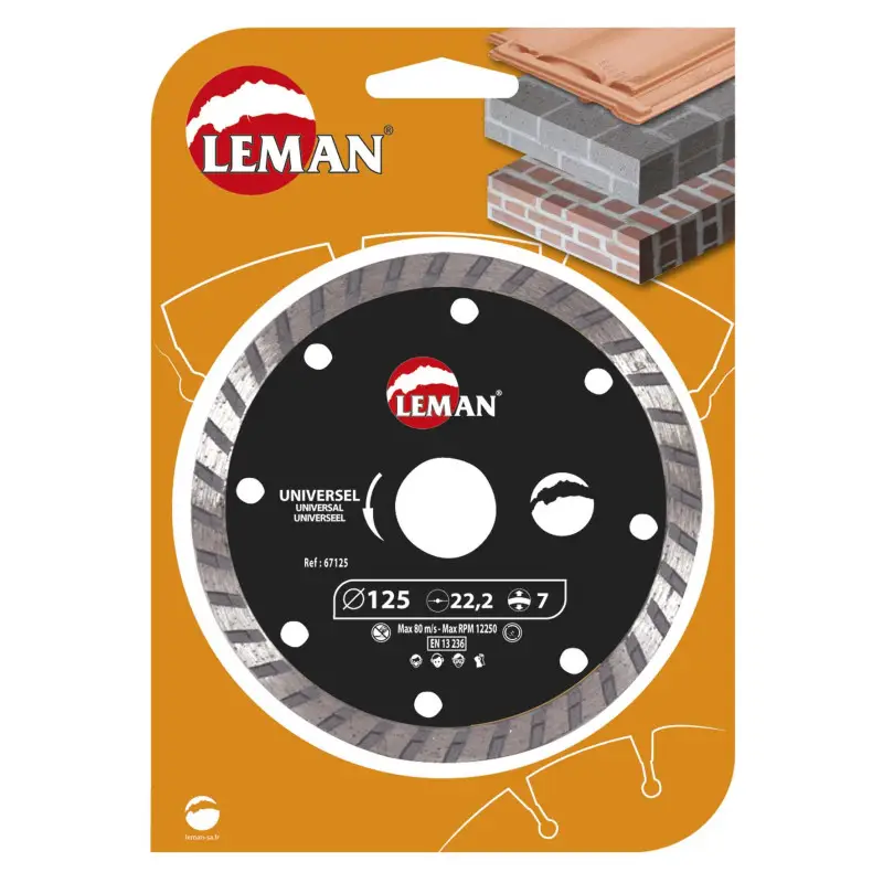 Disque Diamant Jc Universel 125X22.23 Ht7 Jante Continue ref 67125 Leman