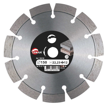 Disque Diamant Segments A Rainurer 125X22.23 Ht 12 ref 780125 Leman