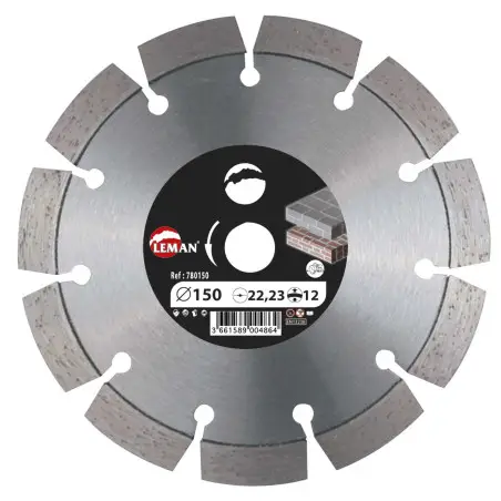 Disque Diamant Segments A Rainurer 125X22.23 Ht 12 ref 780125 Leman