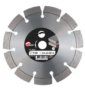 Disque Diamant Segments A Rainurer 125X22.23 Ht 12 ref 780125 Leman