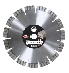 Disq. Diamant Silencieux Beton Arme 230X22.23 Ht15 ref 815230 Leman